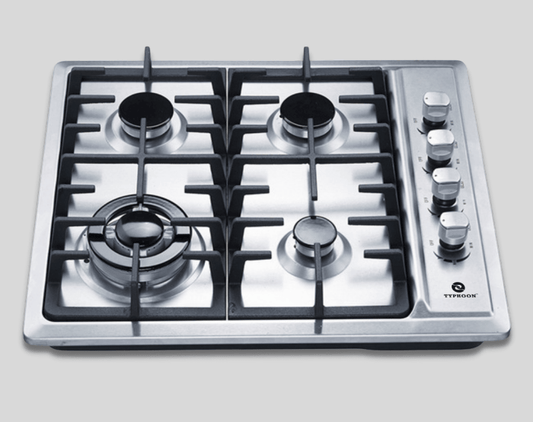 Typhoon 60cm 4 Burner Stainless-Steel Gas Hob