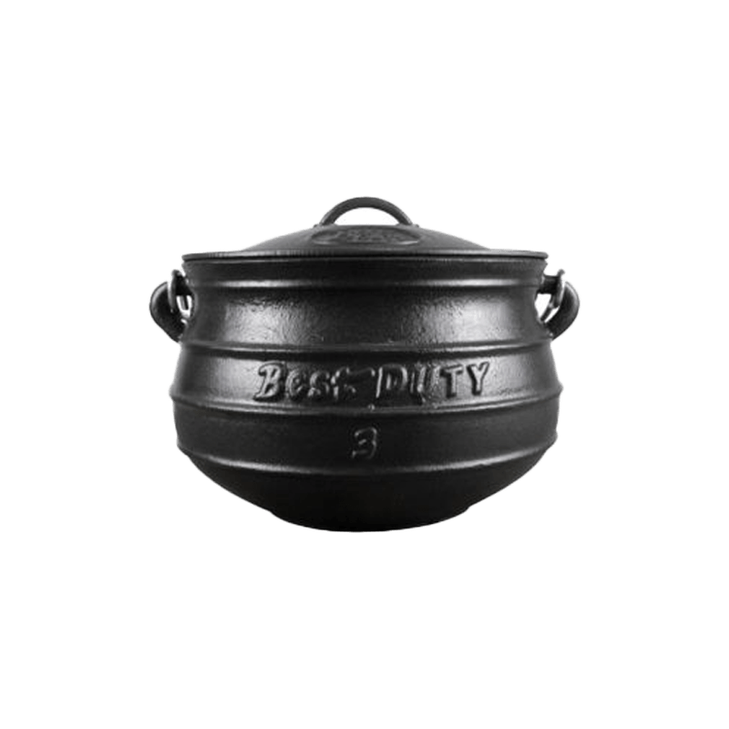 Cast Iron Potjie Flat Bottom #3 Size 7.8L
