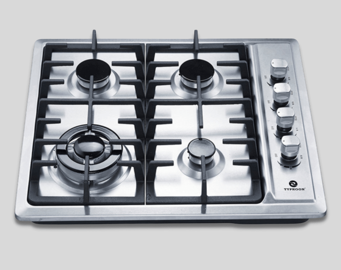 Typhoon 60cm 4 Burner Stainless-Steel Gas Hob